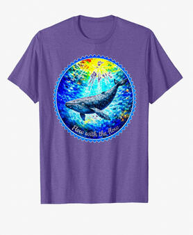 Whale ocean art flow TEE