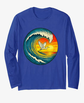 Egret Ocean wave long sleeve TEE