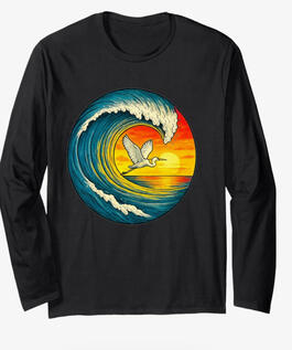 Egret wave ocean long sleeved TEE