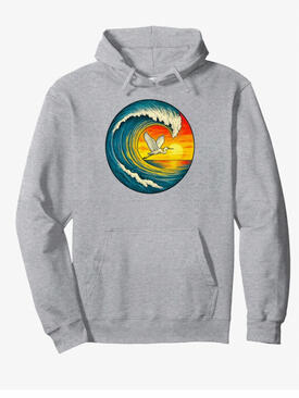 Egret surfer ocean wave hoodie Egret surfer ocean wave hoodie
