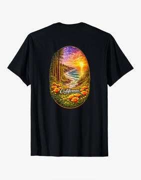 California Coast, Redwood ocean Poppy TEE