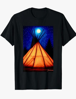 Native American TEEPEE TEEPEE of the moonlight and starry sky