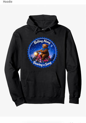 Bear bicycle rider hoodie
