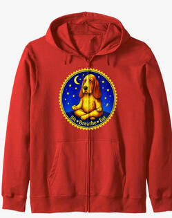 Fun dog basset hound, meditator T-shirt Fun dog Basset hound meditating on sit, breathe, and eat mantra.