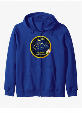Aquarius zodiac zip hoodie