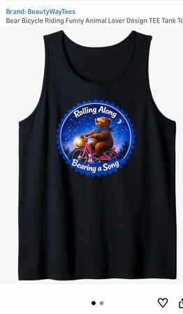 Bear bicycle rider tank top