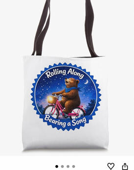 Bear bicycle rider Tote Bear bicycle rider Tote
