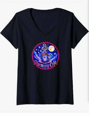 Cozy cafe Vneck tee
