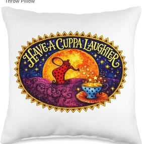 Cozy, tea, pot, humor, pillow