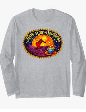Cozy, tea, pot, humor, long sleeve shirt