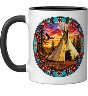 Native American teepee@sunset mug