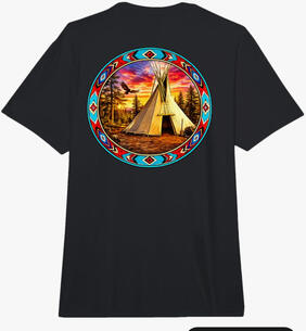 Native American teepee@sunset heavyweight T-shirt