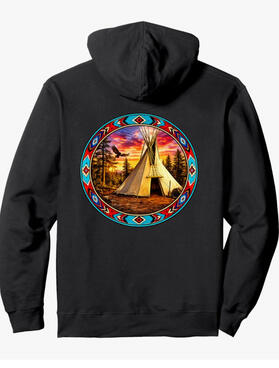 Native American teepee@sunset l hoodie