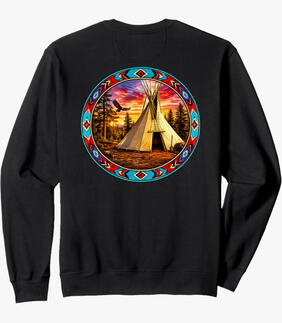 Native American teepee@sunset l sweatshirt