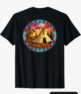 Native American teepee@sunset l T-shirt
