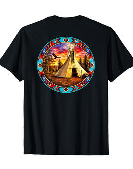Native American TEEPEE at sunset Native American TEEPEE sunset design