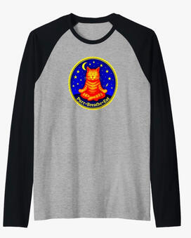 Funny cat TEE in yoga pose, with slogan, PURR, breathe, and eat