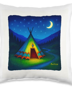 Native American TEEPEE of the moonlight Native American TEEPEE under the moonlight and starry sky