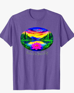 Lotus Lake yoga tee perfect reflective, great for mindfulness