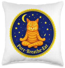 Cat lover Zen throw pillow