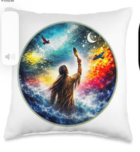 Native American throw pillow Native American art pillow