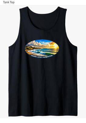 Ocean coastal Santa Cruz tank top