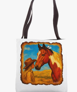 Hirse girl tote bag Horse girl, tote bag